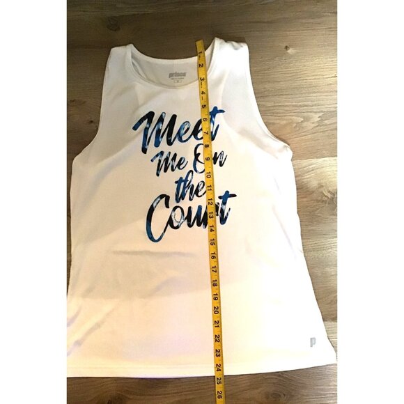 PRINCE- WOMEN'S WHITE GRAPHIC RACE BACK TANK SIZE MEDIUM - Picture 5 of 5